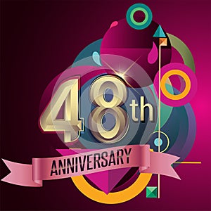 48th Anniversary, Party poster, banner and invitation