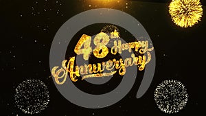 48th Happy Anniversary text greeting, wishes, celebration, invitation background