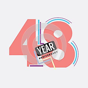 48th Years Anniversary Logo Birthday Celebration Abstract Design Vector