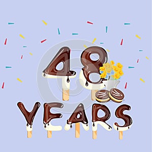 48th Years Happy Birthday card