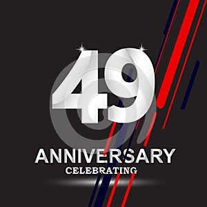 49 anniversary logo vector template. Design for banner, greeting cards or print