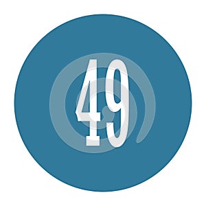 49 numeral logo with round frame in blue color