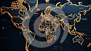 A 4D map showcasing international shipping routes, complete with real-time weather updates and geopolitical hotspots