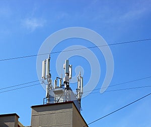 4G Cell site radio towers or mobile phone base station