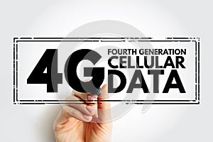 4G - fourth generation cellular data text stamp, technology concept background