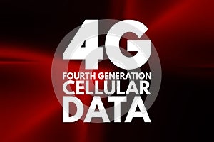 4G - fourth generation cellular data text, technology concept background