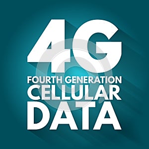 4G - fourth generation cellular data text, technology concept background