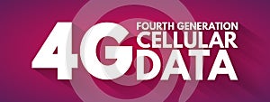 4G - fourth generation cellular data text, technology concept background