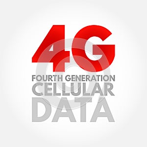 4G - fourth generation cellular data text, technology concept background