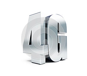 4G metal sign, 4G cellular high speed data wireless connection. 3d Illustrations