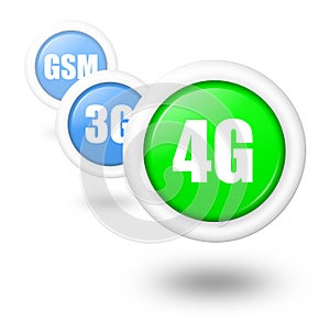 4G telecommunication progress concept illustration