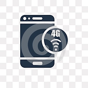 4g vector icon isolated on transparent background, 4g transpare