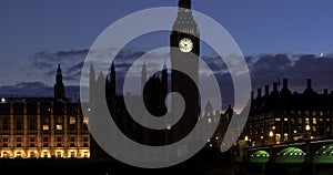 4k at 30 fps time lapse footage with tilt panning of London s clock tower that houses Big Ben and the Palace of Westminster in the