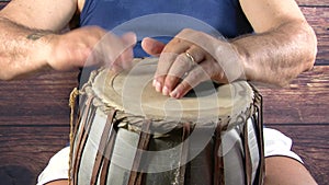 4k 50fps Tabla player performs traditional rhythms