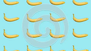 4K 60FPS Bananas on the Blue Background - Vertical Animation