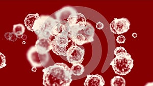 4k Abstract cells virus dust particles background.