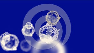 4k Abstract cells virus dust particles background.