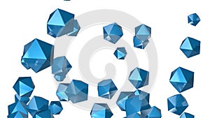 4k Abstract polyhedron particle diamond gem ore technology crystal background.