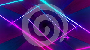 4K Abstract seamless looped animation of iridescent neon ray