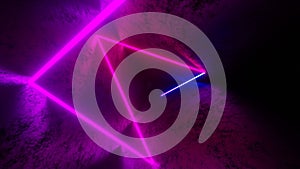 4K Abstract seamless looped animation of iridescent neon ray, glowing light tube