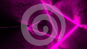 4K Abstract seamless looped animation of pink neon ray, glowing light tubes