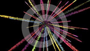 4k Abstract smoke radiation lines background,science fiction particle firework.