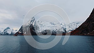 4k Aerial drone footage - Lofoten Islands archipelago.