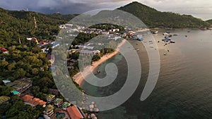 4K Aerial Drone Footage of Mae Haad Beach on Koh Tao