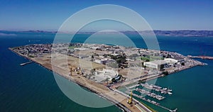 4k aerial drone view of treasure island san francisco bay area