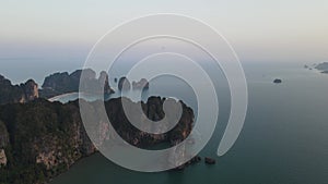 4K Aerial Footage of Aonang Beach in Ao Nang, Krabi Featuring Paragliding