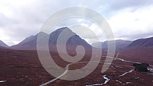 4k aerial footage of Glencoe in Autumn