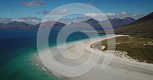 4k aerial footage of Luskentyre beach