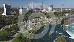 4K aerial footage of Niagara Falls (Horseshoe) in Ontario, Canada