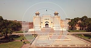 4K Aerial Footage View to the Main  Alamigiri Gate of Lahore Fort