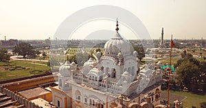 4K Aerial Footage View to the Samadhi of Ranjit Singh