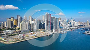 4k aerial hyperlapse video of Darling Harbour of Sydney