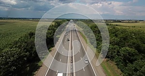 4K aerial of an interstate highway in the Russia