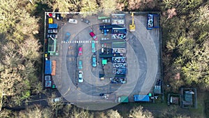 4K Aerial Timelapse of Warren Vale Household Waste Recycling Centre, Rawmarsh, Rotherham, South Yorkshire, England