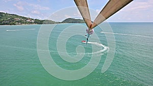 4K Aerial view of parasailing at Patong Beach