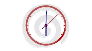 4k animation of clock arrows walking fast clockwise over white backgrount. Time passing concept.