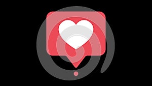 4K Animation of a social media like heart, includes alpha channel