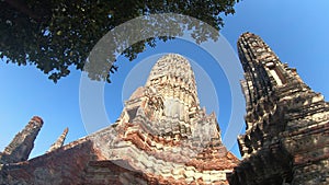 4k Ayutthaya Historical Park,Wat Chaiwatthanaram Buddhist temple in Thailand.