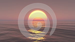 4k Big Sun Rise Over Ocean,Sunrise Time Lapse.