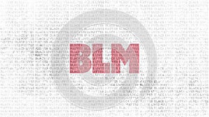A 4K black, white and red colored Black Lives Matter BLM background animation with BLM in the center to raise awareness about