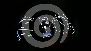 4K Car dashboard display hybrid energy monitoring