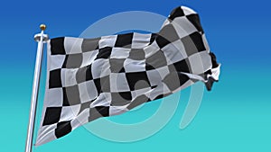 4k Check Flag wavy silk fabric fluttering Racing Flags,waving cloth background.