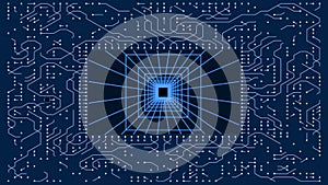 4k Circuit cpu board electron tunnel,electronic passage high-tech chip line.