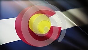 4k Colorado flag,state in United States America,cloth texture background.