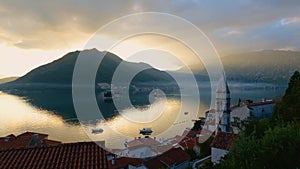 4K colored time lapse footage of Perast town