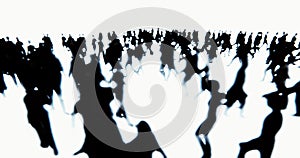 4k Crowd Of People walking,businessman silhouette.